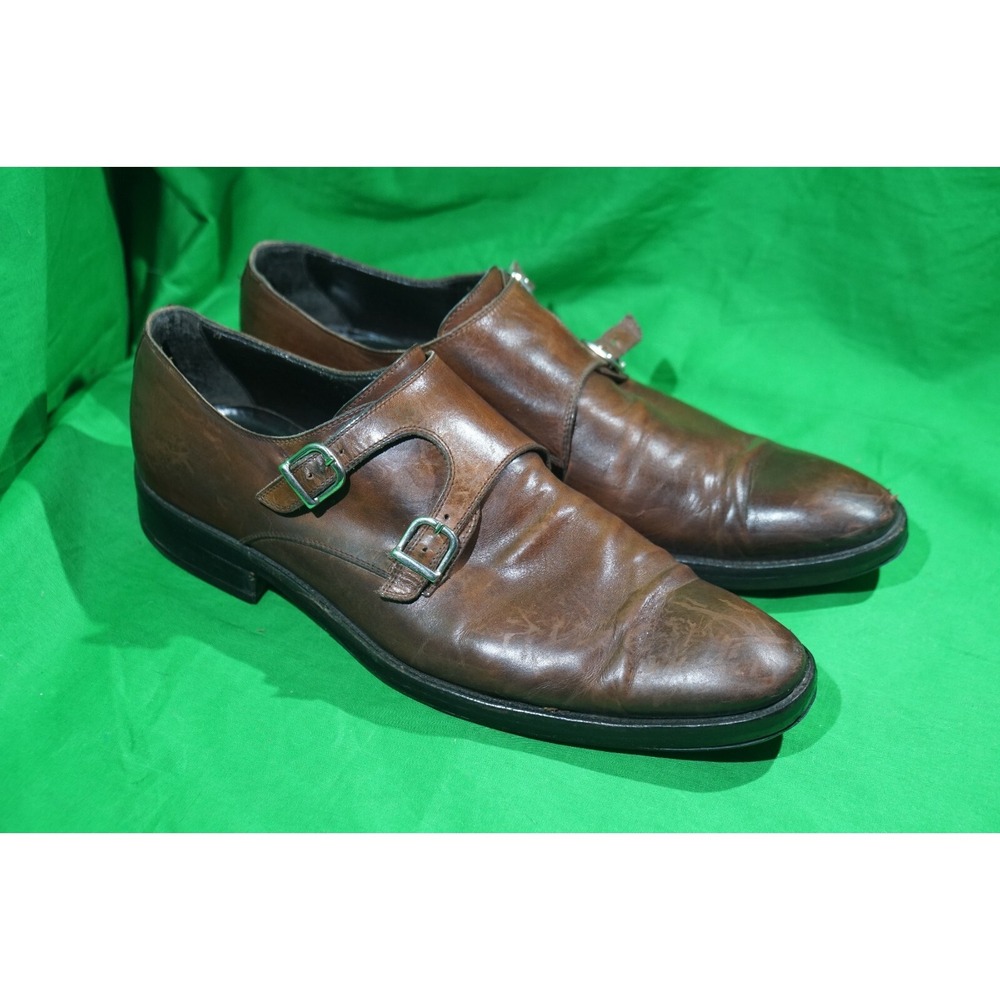 To Boot New York Double Monk Strap‎ Brown Leather Dress Shoes Mens Size 10